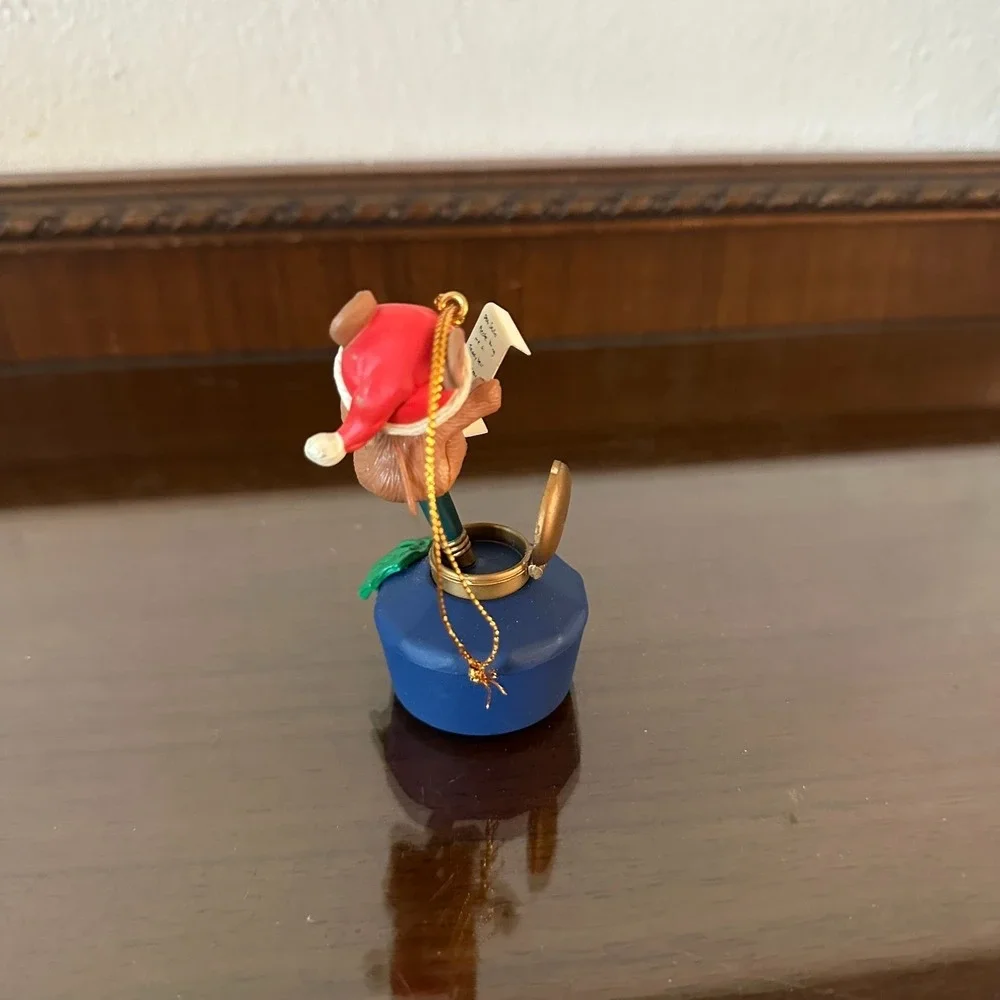 Vintage Lustre‎ Fame Mouse On Ink Pot Christmas Ornament 1992 Pen List
